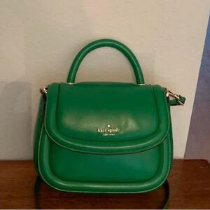 Kate Spade Puffy top handle crossbody bag in green bean